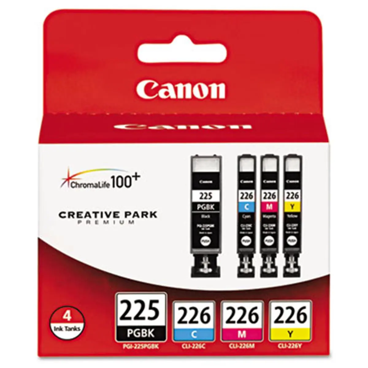 Canon PGI-225 CLI-226 OEM Ink Cartridges 4-Pack, CMYK Inkjet Printer Cartridge Set, 19 mL & 9 mL Capacities, Reliable for Stunning Documents, Model 4530B008AA