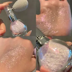 Waterproof Pink Hair Glitter, Spray Glitter for Hair and Body, Body Shimmer Spray, Not Sticky Sparkle Body Highlighter, Fabric Glitter Spray for Clothing, Body Glitter Spray for Women Kids, Festival Accessories