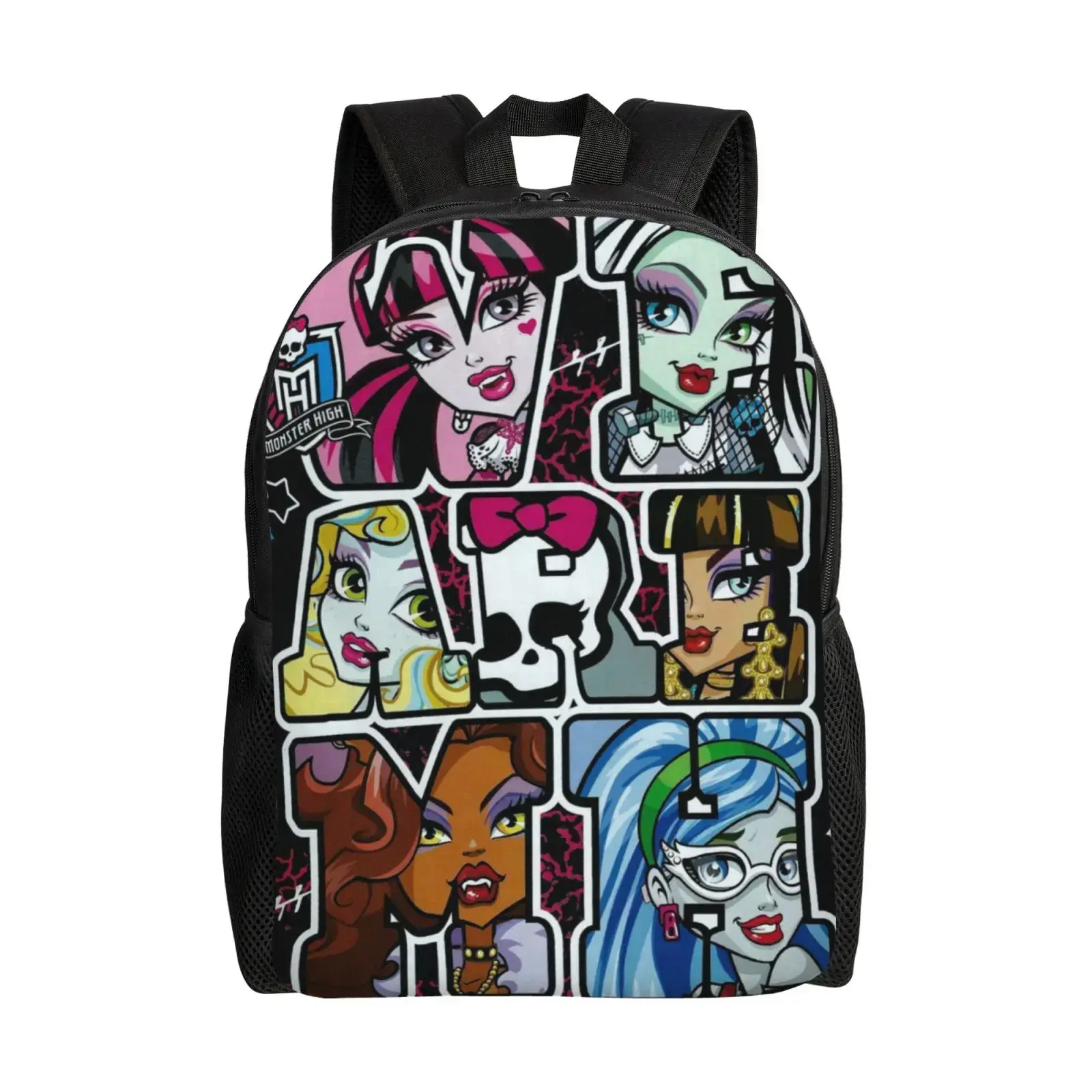 A school backpack featuring vibrant character designs, adjustable shoulder straps, and a secure zipper closure; lightweight yet spacious, it is perfect for children and teenagers—a back-to-school essential.