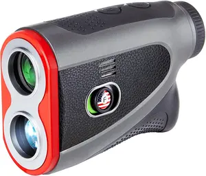 Golf Rangefinder with Slope - 1200 Yards Range Finder with Flag Pole Locking Vibration and 7X Magnification, Rechargeable Rangefinders with  Stripe,  Textured Faux Leather