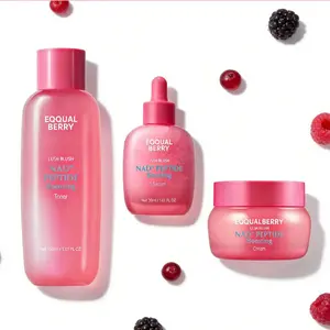 EQQUALBERRY 3pcs NAD+ Peptide set includes serum, cream & toner. This Korean anti‑aging routine firms skin, smooths wrinkles, and boosts glow with 5 ceramides & vegan collagen for a radiant, youthful look.