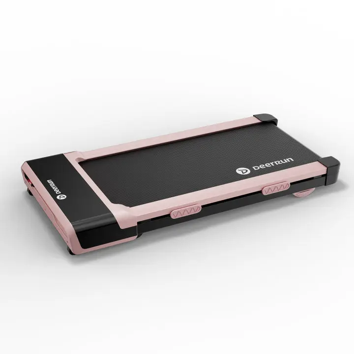 DeerRun Z10 Walking Pad, 12% Auto Incline Under Desk Treadmill, Remote Control, 0.6-3.8 MPH, 300 lb Capacity, Black & Pink