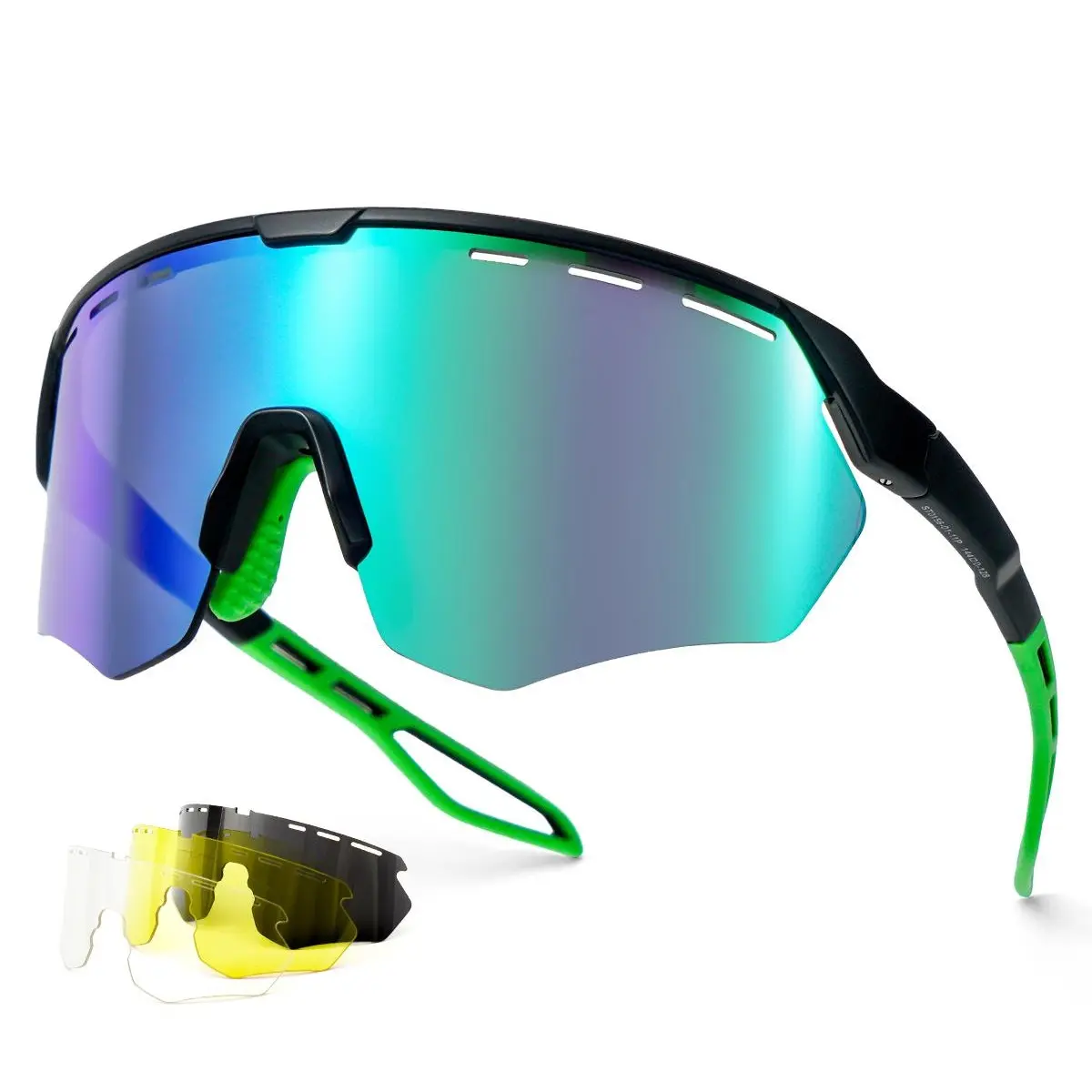 Meelog Polarized Cycling Goggles ST0156 - TR90 Lightweight Frame, UV400 Protection, Windproof, Adjustable, 3 Interchangeable PC Lenses (Orange-Red + Navy Blue, Silver Mirror + Black, Light Blue + White/Black Speckled) for Mountain Biking, Driving, Orange-