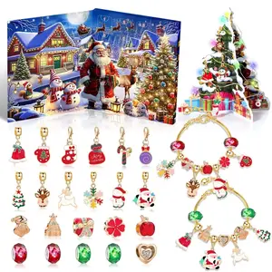 24 Piece Christmas Surprise Blind Box DIY Creative Combination Bracelets, Unisex Holiday Gifts, Perfect for Celebrations and Exchanging Presents