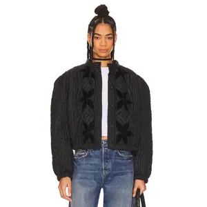 Free People Quinn Quilted Jacket in Black