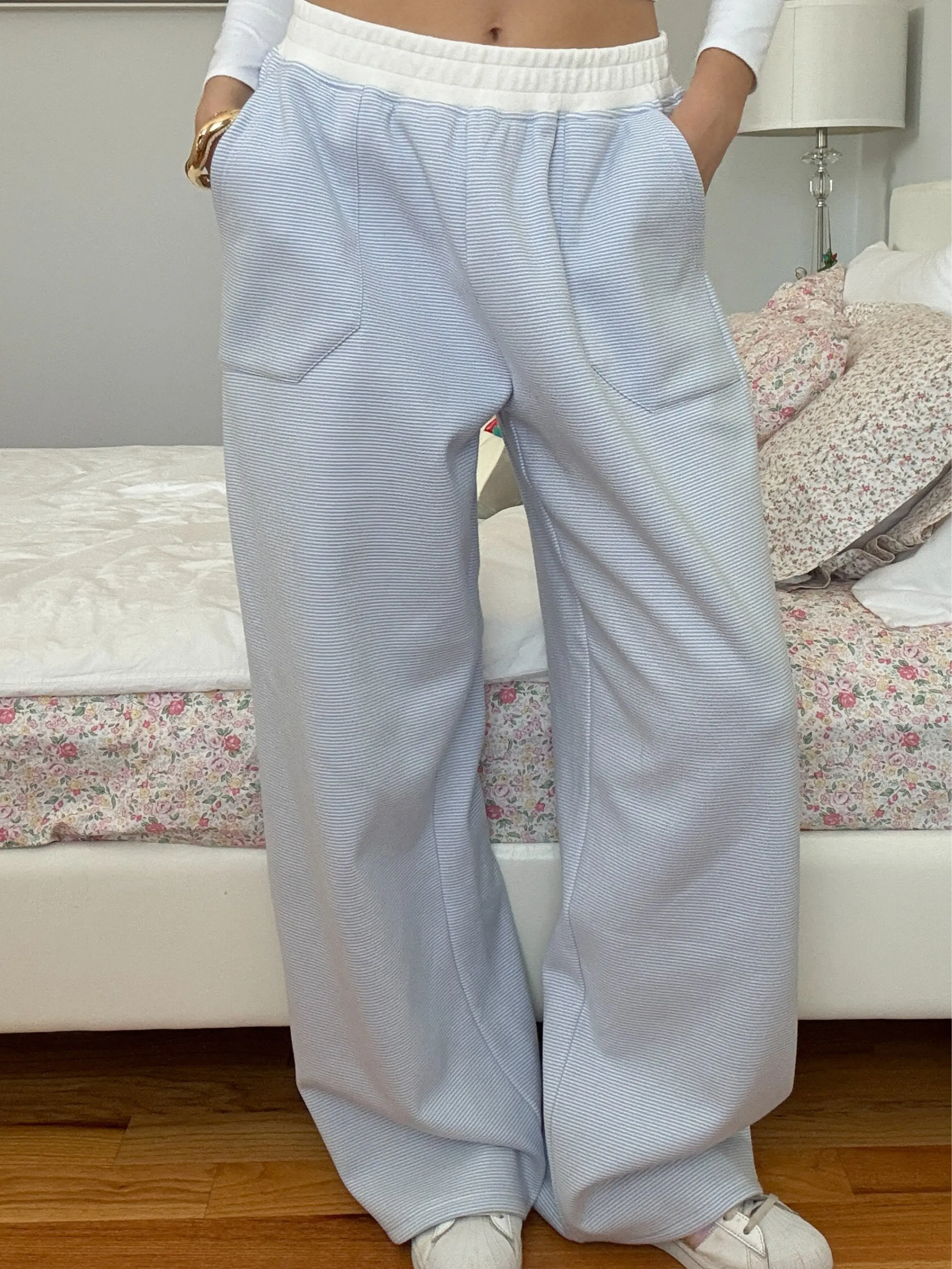Blue and White Mini Striped Sweatpants Blue and White Mini Striped Sweatpants