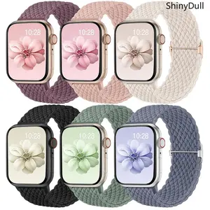 Braided Stretchy Watch Bands – 6-Pack Elastic Adjustable Nylon Sport Straps for Apple Watch, Fits 38–49mm