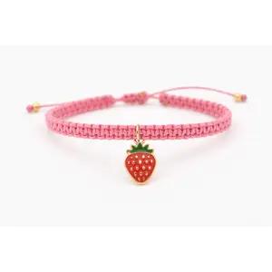 Strawberry Macrame Friendship Bracelet