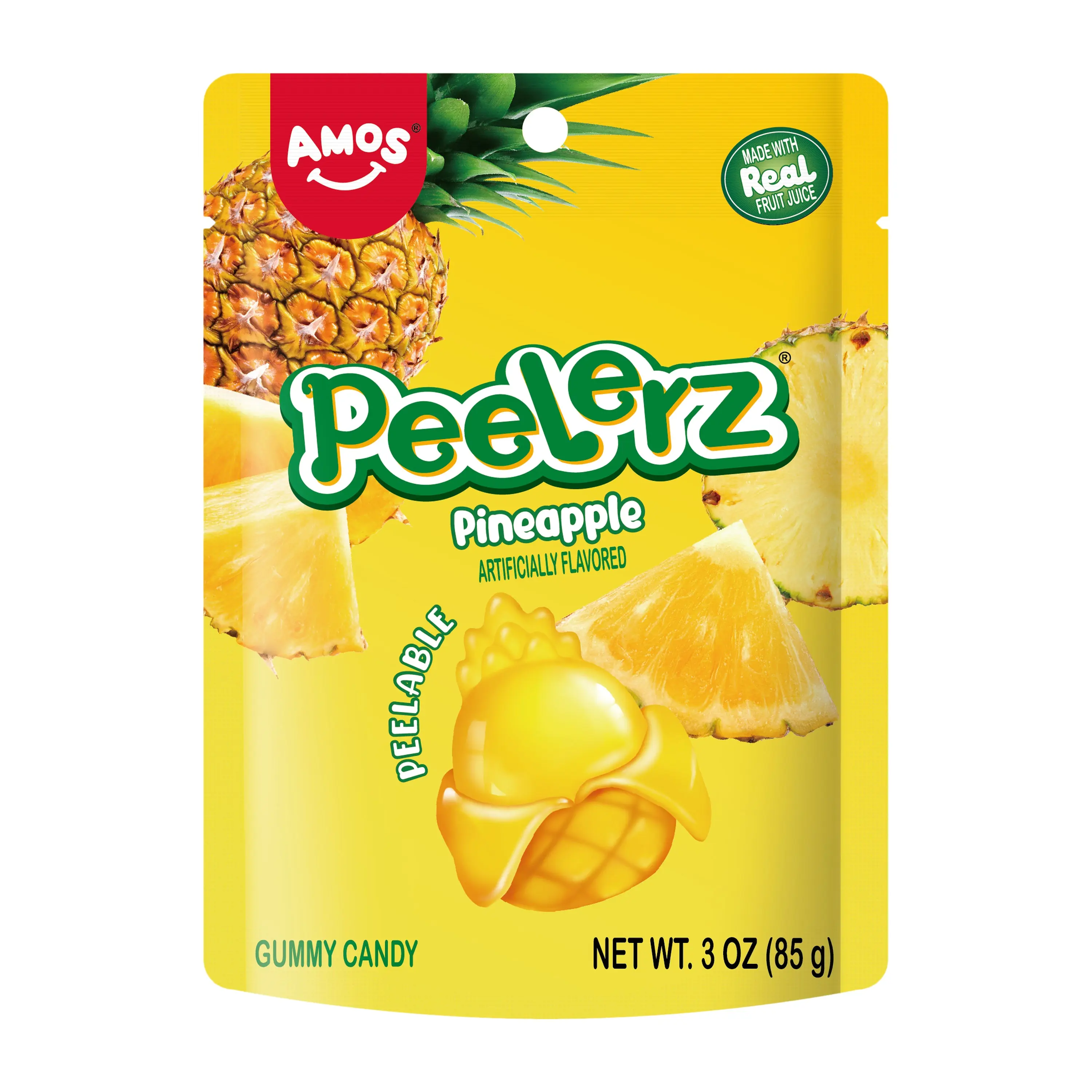 Amos Peelerz Pineapple (3oz) Fruit Sweet Candy Amos Peelerz Pineapple (3oz) Fruit Sweet Candy