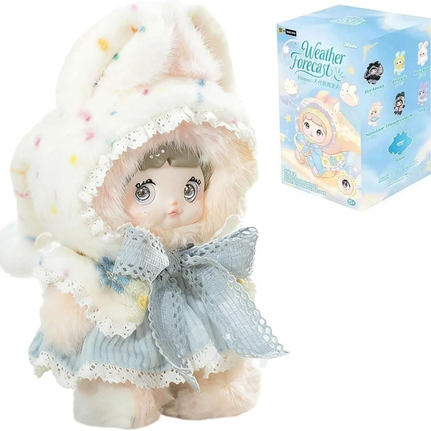 Nommi Weather Forecast Series Collectible Weather Themed Doll - 1PC 10in Velvet Soft Stuffed Figure with Twist-Eyes (1 of 7 Styles, Hidden Edition Option) Birthday Gift, Weather Themed Dolls
