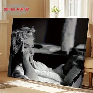 1 Piece Marilyn Monroe Black and White Iconic Pose Canvas Poster Print - Vintage Charm Wall Art, Artistic, with Wrapped Wooden Frame, Marilyn Monroe Fan Gift, Suitable for Home, Office, Canvas Prints