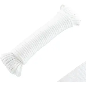 550 Paracord Nylon Rope 50Ft - 7-Strand Parachute Cord 4mm White, Multi-Purpose for Crafting, Camping & Outdoor Use