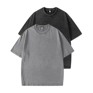 JMIERR 2 Pack Oversized T Shirts for Men Women Vintage Wash 100% Cotton Crewneck Heavyweight Tee Tops