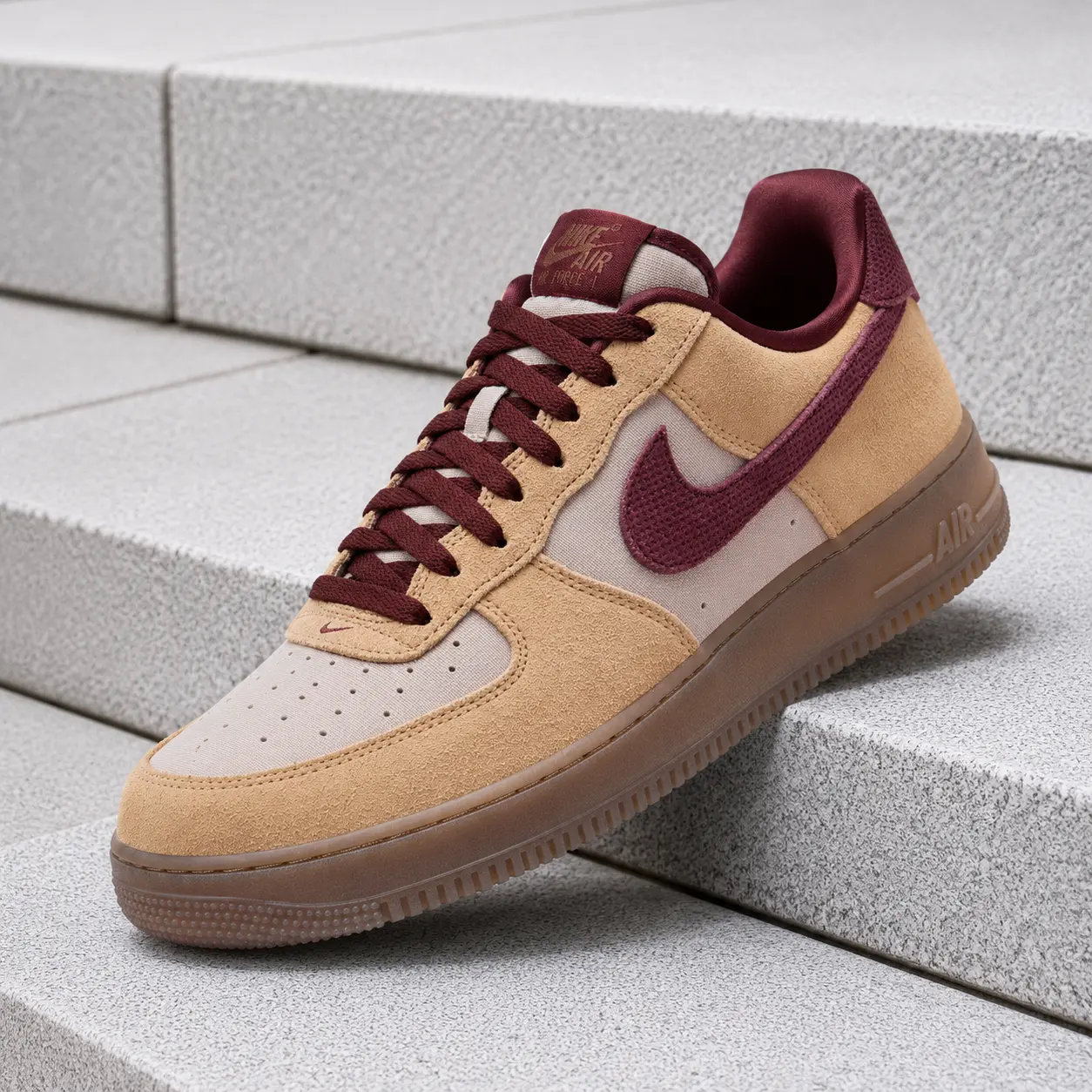 Nike Air Force 1 Low '07 Premium Linen Moon Burgundy IQ3408-286 Men's Fashion Sneaker New