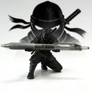 Ninja Pen Holder, Funny Desk Organizer, Men's Novelty Gift, Office Supplies, Desktop Decorative Statue, Unique Office Accessory