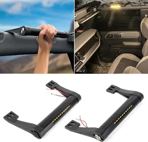 MAIKER Aluminum Grab Handles with Light Compatible with Ford Bronco 2021-2023 Front Seat 2/4 Door Soft & Hard Top, Bronco Interior Accessories Metal Grip Handles (2PC)