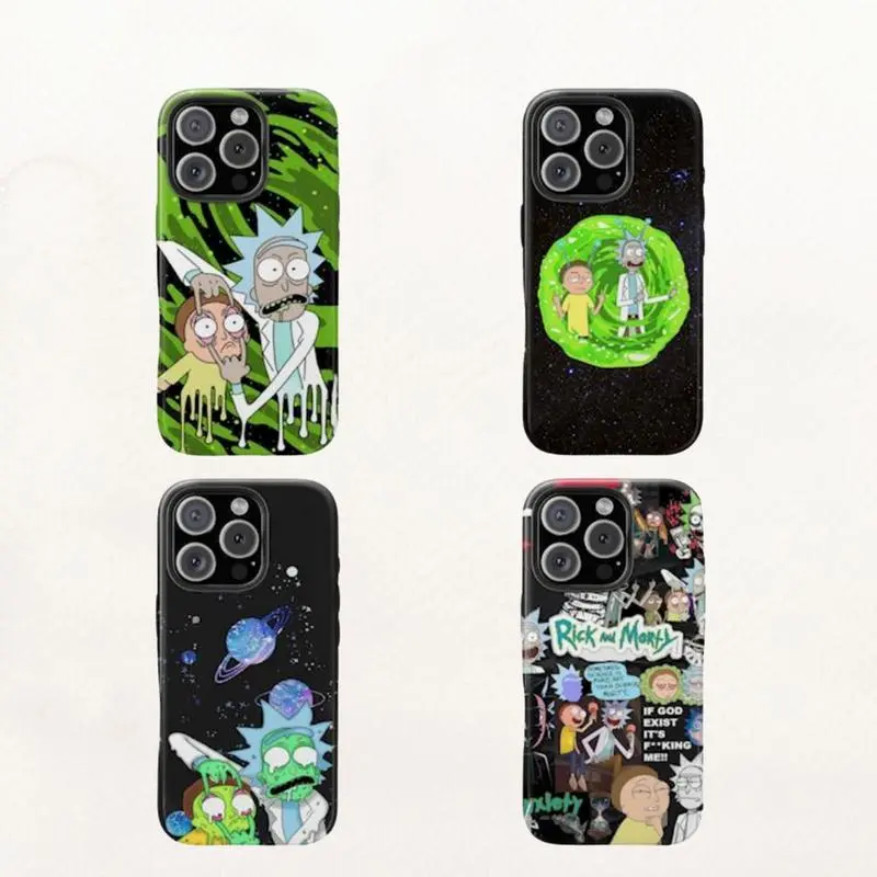 Backwoods Rick and Morty TPU Protective Case - Shockproof, Non-Slip, Easy-Install Cartoon Cover with Precise Cutouts for iPhone 17/16/15/14/13/12/11 Plus Pro Max Mini, Fan-Focused Mobile Accessory