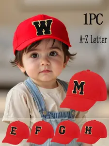 1pc Infant Toddlers Baby Hat A-Z 26 Letters Children Soft Baseball Cap, Stylish And Versatile, Suitable For Boys And Girls Daily Wear In Spring And Summer,Suitable For 1-3 Year Old Baby