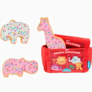 Bark Animal Squeakers Snacks Plush Dog Toy XS/S