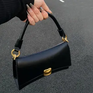 1pc Black Small Crossbody Bag, Women's Urban Fashion Textured Top Handle Bag, Niche Design Commuter Crossbody Purse, Versatile High-End Shoulder Bag, Multifunctional Commuter Bag for Daily Dating, Work & Casual Use