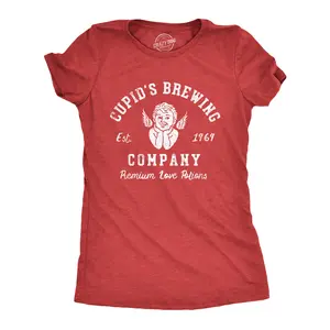 Womens Cupids Brewing Company T Shirt Funny Valentines Day Love Potions Tee for Ladies Funny Womens T Shirts Cute Vintage Fashion Casual Ladies T-Shirt Gift Love Tops for Women Women's Novelty Tees Red -