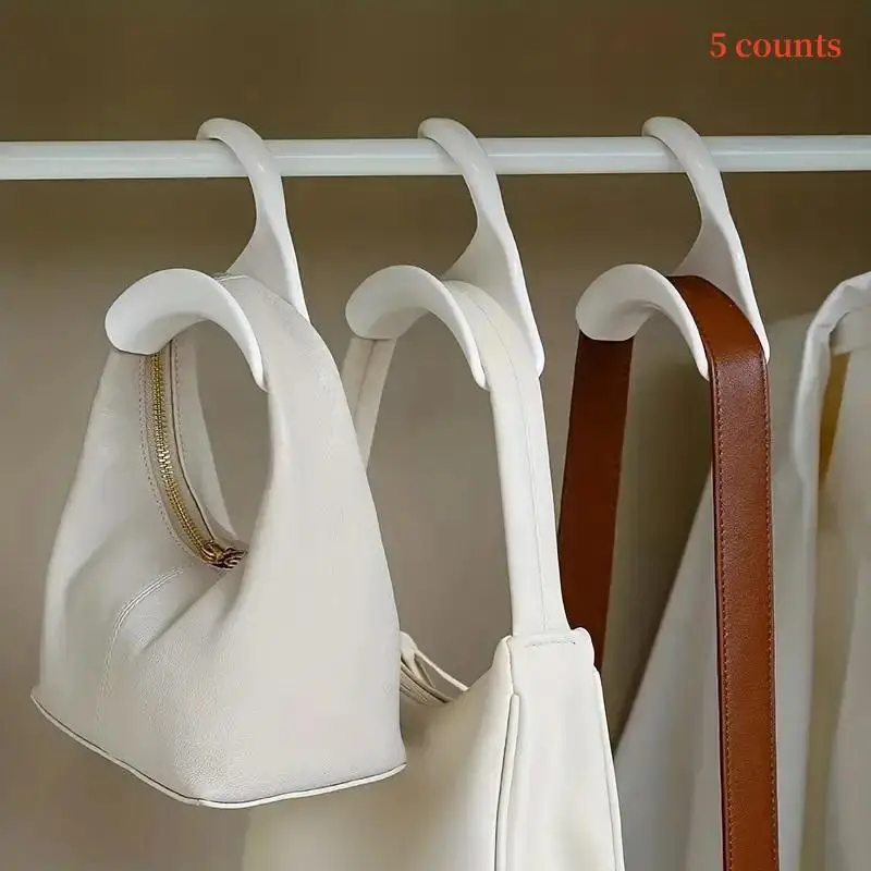 Professional Bag Hanger, Wardrobe Handbag & Pursehook Hanger Hooks, Compact Multi-purpose Tote Bags Storage Hooks, White Compact Home Organizer for Cl