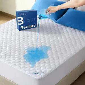 【SummerWins】BEDLORE Fit Sheet & Waterproof Sheet: Small Copper Coins Design Mattress Protector, Breathable & Noiseless Bamboo Cooling Bedding Set with Soft Fitted Cover, Deep Pockets, Machine Washable. Ideal for Home, Hotel & Dorm