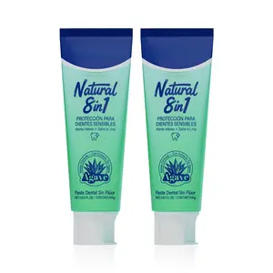 Agave Natural Herbal Toothpaste, Blue Agave Extract, Fluoride Free Probiotics Mint Toothpaste with Niacinamide