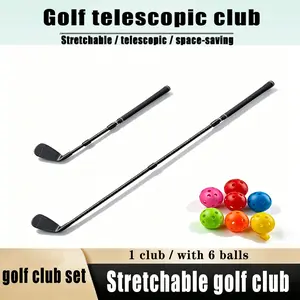 StickyGolf 7-Club 3-Section Telescopic Golf Club with Adjustable Length, Golf Holes Included, for Chipping Practice, Suitable for Teenagers & Adults, Indoor/Outdoor Use