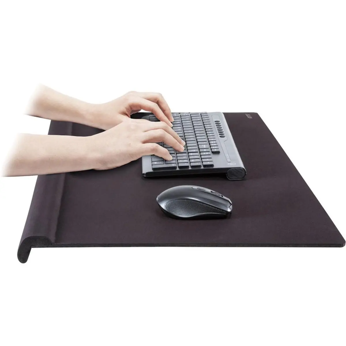 Allsop ASP32191 Ergoedge Ergonomic Wrist Rest Mousepad - Soft Foam Cushioned Fabric, Wrist Support Deskpad, 1.5" Height, 16.5" Width, 29.5" Length