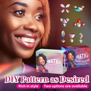WATREZ Tooth Gem Kit DIY Crystals Jewelry Kit Teeth Gems Set Professional Fashionable Tooth Gems Oral Daily Polish Compositeveneer with Floral Design Stainless Wire Brace Retainer Braces Brace Cement Interdental Flosser