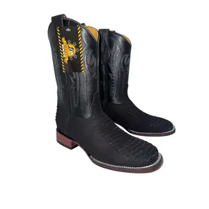 Diego's Boots Men's Imitation Python Cowboy Boots Square Toe Genuine Leather, Bota Caballero Imitacion Python 100% Piel