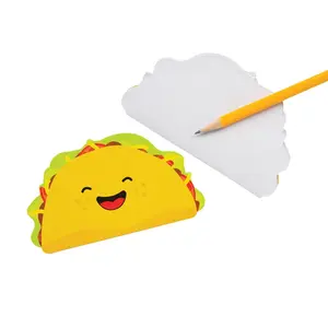 5 1/4" x 3" 25 pg. Taco-Shaped Multicolor Paper Notepads - 24 Pc.