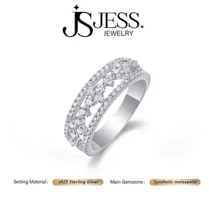 [#1121] Monet Garden, 0.78ct Wedding Band, Synthetic Moissanite, 925 Sterling Silver Jewelry for Women