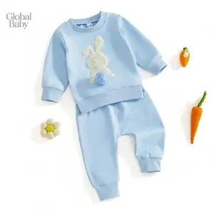 Global Baby  Toddler Girl Boy Easter Outfit Long Sleeve Crew Girls Casual Sweatshirt Suit 2026 Spring Autumn Winter Fashionable Fashionable Sweatshirt Sweatshirt Two-Piece Suit