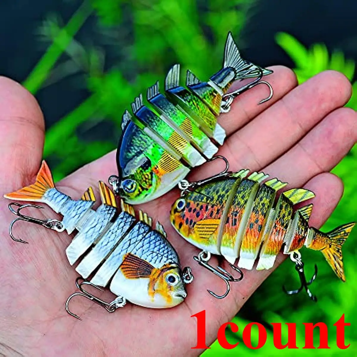 3D Bionic Fishing Lure, Artificial Bait with Double Hook, Fishing Accessories for Outdoor Fishing, Tackle Supplies