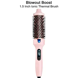 Summer Wins - One Step Hot Air Brush for Frizzy Hair, 30s Fast Heat Hair Dryer Brush, No Damage Hair Straightener & Curler, Salon Blowout at Home, Dorm Available