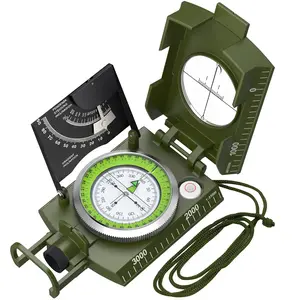 IP65 Compass Hiking Survival - Lensatic Sighting Compass for Camping Navigation, Compass with Clinometer & Carry Bag for Camping Hunting Hiking Geology Activities