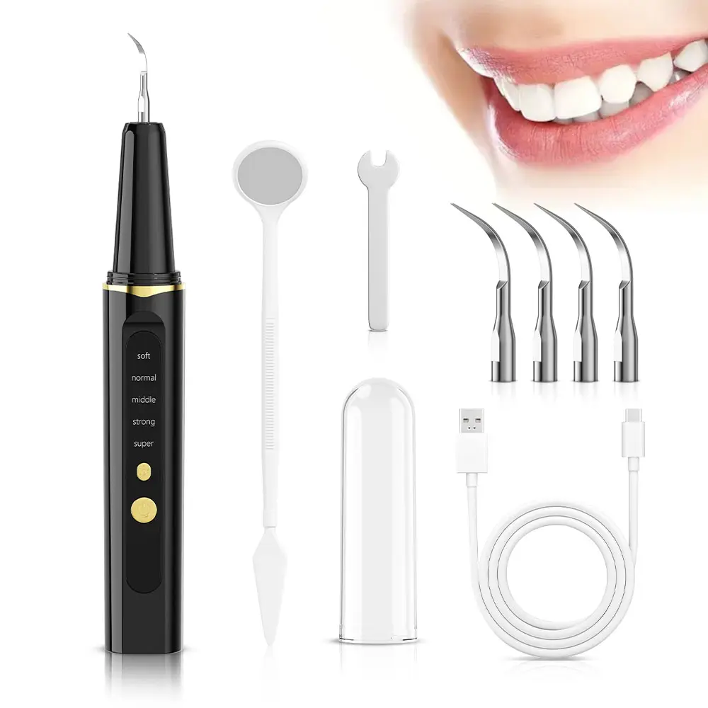 Plaque/Tartar Remover for Teeth, Dental Calculus Remover Teeth Cleaning Kit with LED Light & 5 Adjustable Modes Tartar Remover-Cleansing Mouth Care Father's Day Gift Long Battery Life Waterproof Oral