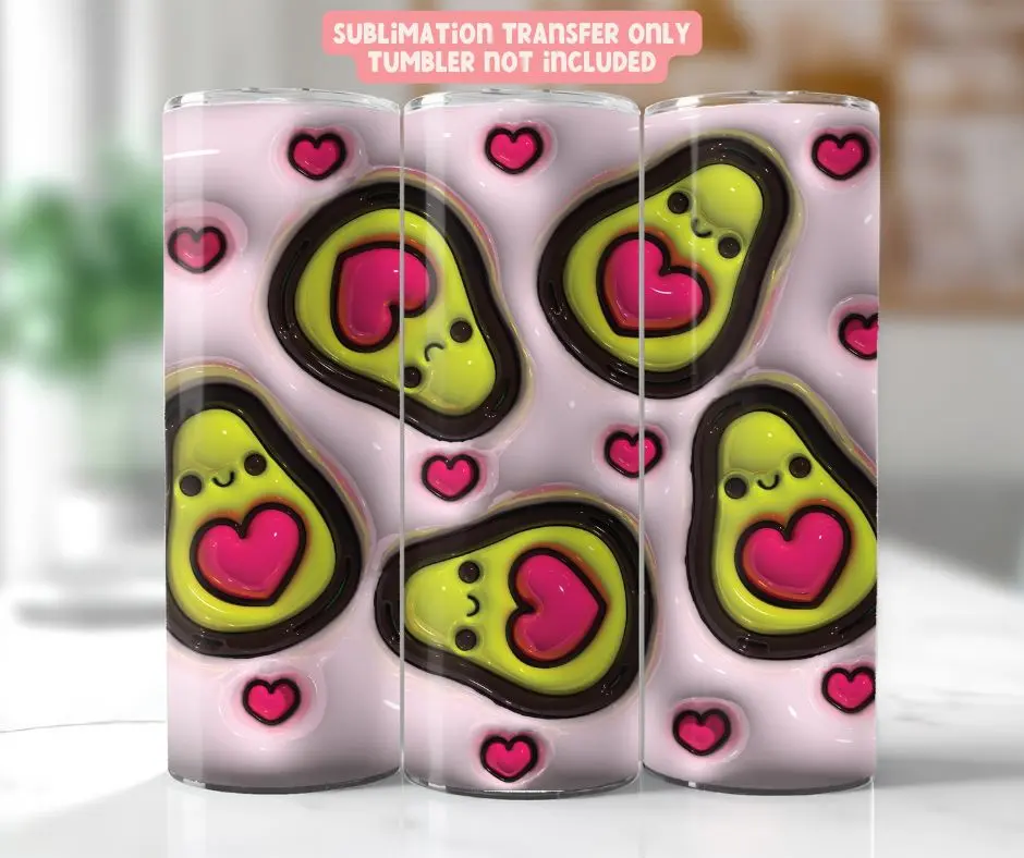Avocado Love - 20 oz Tumbler Sublimation Transfer