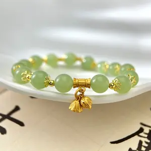 Boho Green Beaded Bracelet – Summer Charm Bracelet for Women