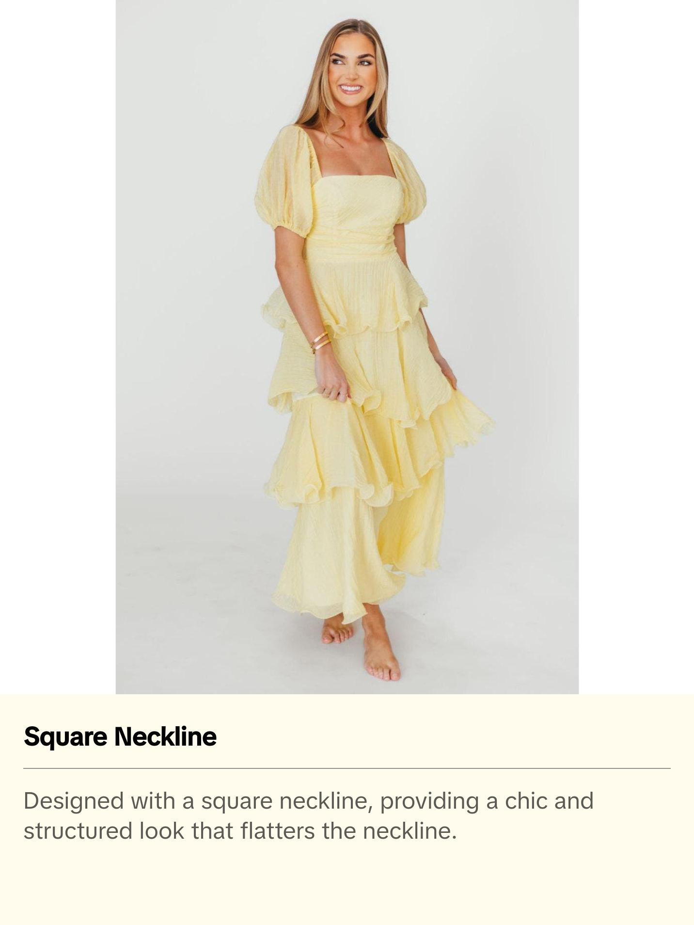 Ashlyn Tiered Ruffle Midi Dress in Lemon - TikTok Shop