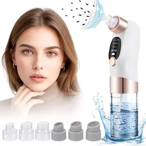 Electric Blackhead Cleaner, Rechargeable Facial Pore Cleaner with 6 Suction Heads, Facial Beauty Instrument for Women & Men, Vacuum Blackhead