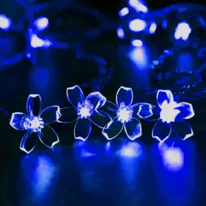 100 LED Light Up Flowers String Lights for Bedroom Romantic Decor, Plug in Fairy Cherry Blossom Tree Wall Hanging Indoor DIY Decorations for Christmas Easter Valentines Day Proposal Birthday