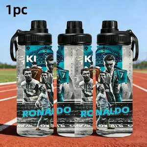 1pc 33oz 1000ML Cristiano Ronaldowater bottle Leakproof Insulated Stainless Steel, Portable water bottle, for Gym, Outdoor Adventures & Sports Enthusiasts, Camping Essentials, Durable Drinkware, Ideal birthday and festival gifts