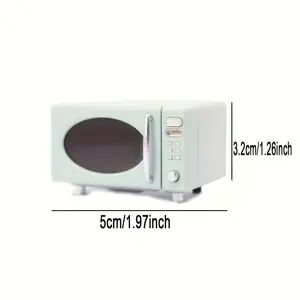 1pc Miniature Microwave Oven Model - Detailed Plastic Kitchen Accessory for Dollhouses, Mixed Colors (White & Light Green), No Power Needed, Perfect for Creative Play & Decorative Scenes, Mini Dollhouse Appliances