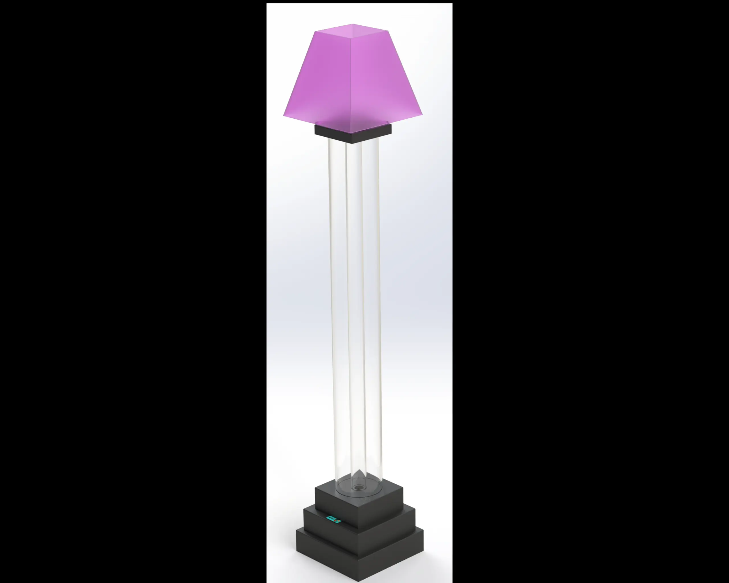 4' Fillable Floor Lamp <br>Square Base - Square Lampshade