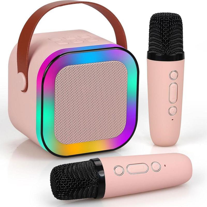Fall Portable Wireless Karaoke Speaker with 2 wireless Microphone, HIFI Stereo Sound Subwoofers, KTV party White karaoke