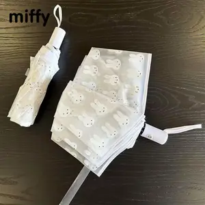Miffy Frosted Transparent Umbrella Lovely Students Fully Automatic Portable Children's Cartoon Folding Umbrella