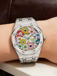 Men's Round Dial Analog Quartz Watch, Fashion Watch with Date Display Function, Trendy All-match & Exquisite Watch for Birthday Gift with Box, Modern Fashionable Wristwatch